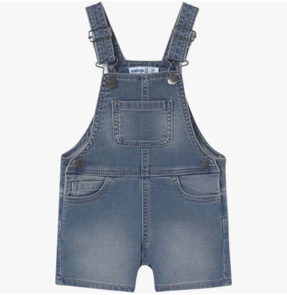 Mayoral Baby-Boys Soft Denim Short Overall - 6 Months